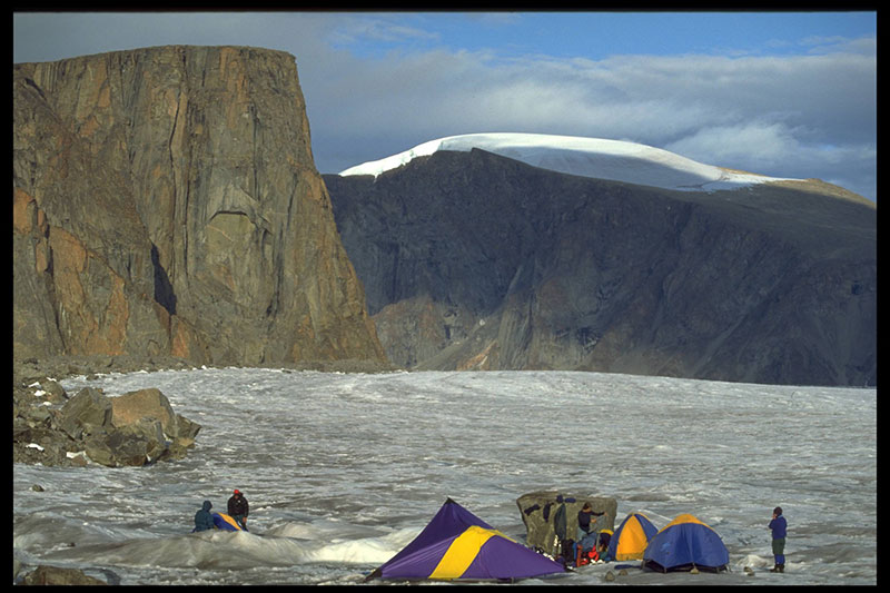 Exploring Baffin Island, glacier camp